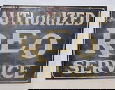 Early Double Sided Reo Authorized Service Dealership Sign