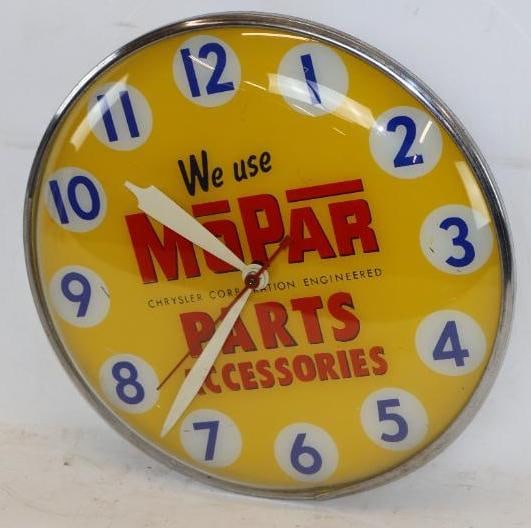 Chrysler Mopar Parts Accessories Reproduction Advertising Clock (1 of 4)