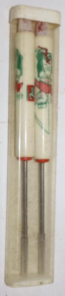 Pair of 7 UP Fishing  Advertising Ice Picks (1 of 2)