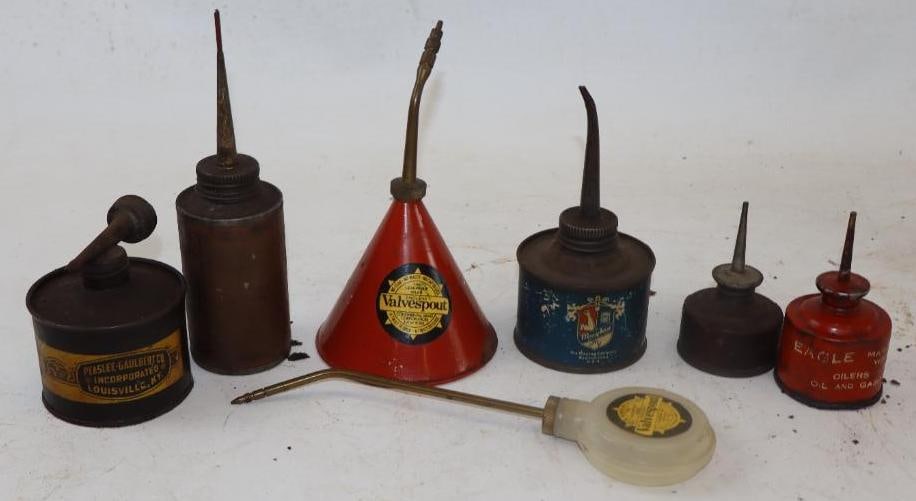 Group of 7 Household Handy Oiler Cans, Maytag and Best Sewing Machine Oil (1 of 2)