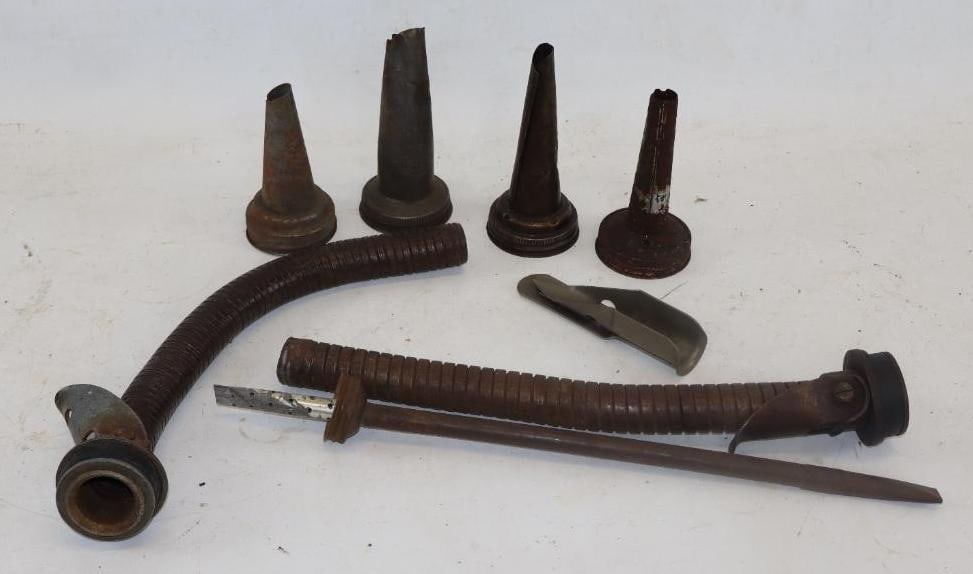Group of 7 Oil Bottle And Fuel Can Pour Spouts (1 of 5)