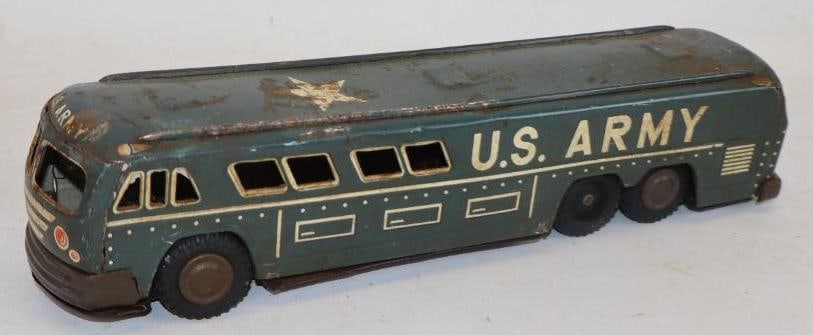 US Army Tin Litho Friction Bus (1 of 2)