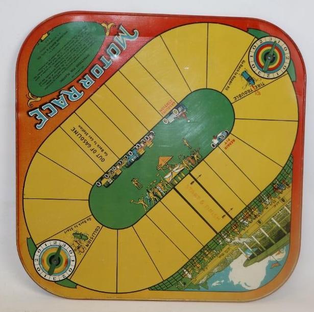 1920's Motor Race Tin Litho Game Board By Wolverine Supply And Manufacturing (1 of 2)