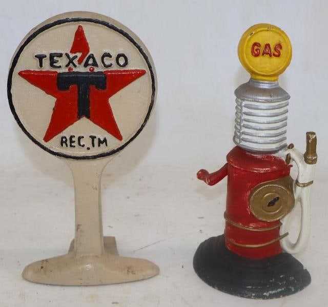 Group of 2 Texaco and Visible Gas Pump Cast Advertising Items (1 of 2)
