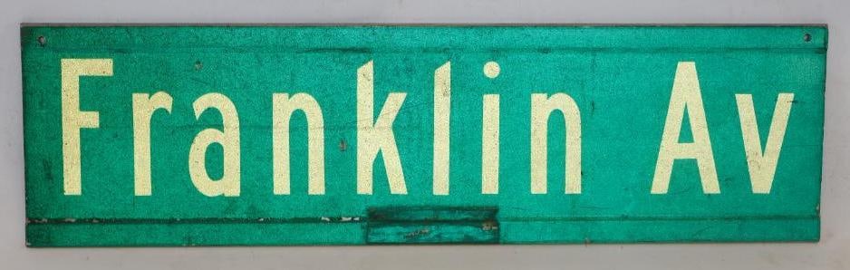 Franklin Ave Doubled Sided Aluminum Street Sign: 24" x 6.5"