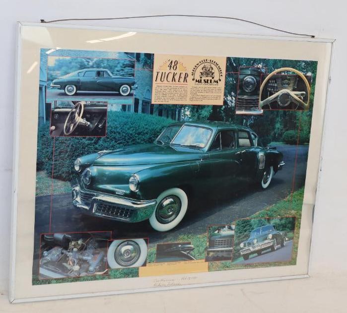1948 Tucker Framed Advertising Poster: 28.25" x 22"