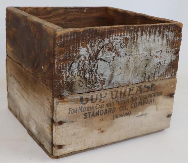 Standard Oil of Indiana Polarine Ten 1Lb Wooden Shipping Box: 9.25" x 8"x 9"