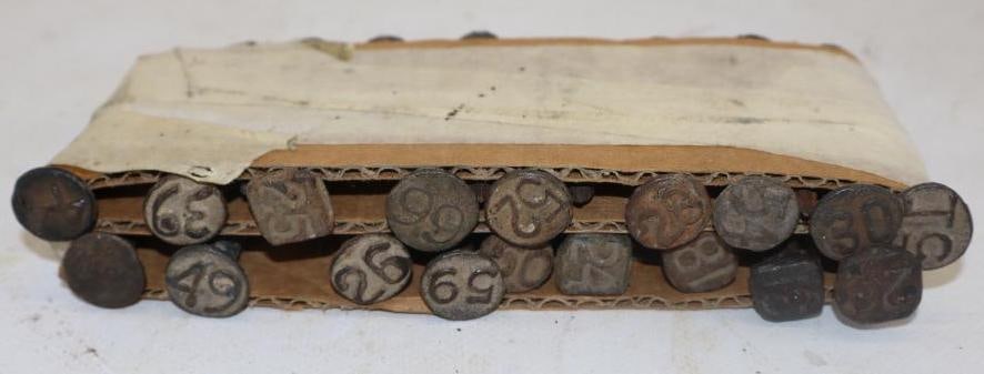 Group of 28  1920's Through 1960's Raised Number  Rail Road Spike/Nails (1 of 2)