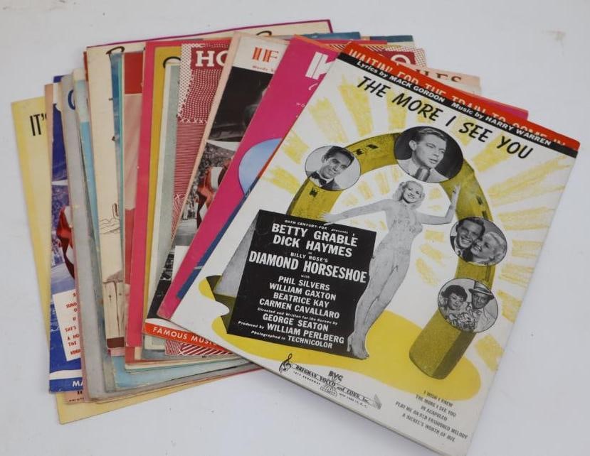 Group of 30 1920' - 1940's Piano Sheet Music (1 of 2)
