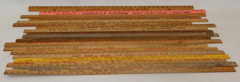 Group of 20 Michigan Advertising Yard Sticks