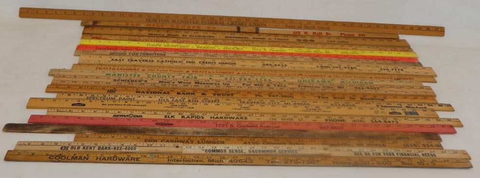 Group of 20 Michigan Advertising Yard Sticks