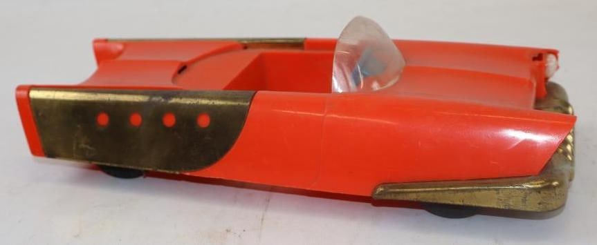 1960's Mattel Plastic Friction Car: 10" x 5" x 3" driver side front hood is broke