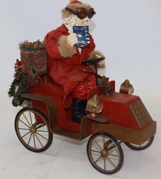 Santa Driving Early Turn of Century Car Christmas Decoration (1 of 2)