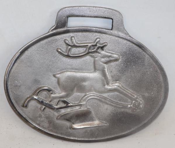 Recast John Deere Aluminum Advertising Display Watch Fob Sign (1 of 2)