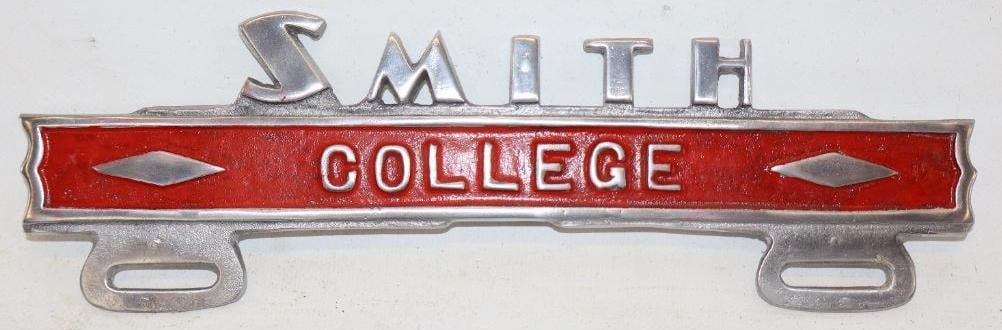 Smith College Aluminum Recast Advertising License Plate Topper (1 of 2)