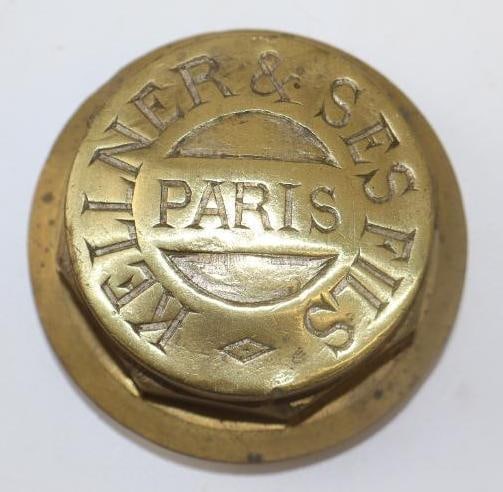 Kellner & Ses Fils Carriage Brass Automobile Threaded Hubcap: 1.50" diameter