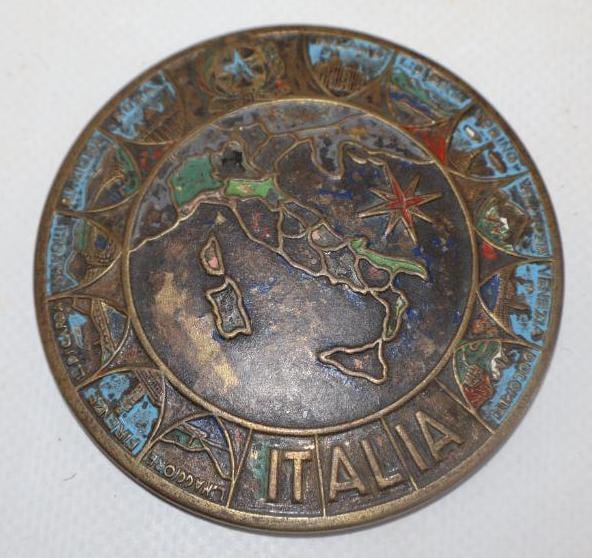 Brass Italy Radiator Emblem Badge: 2.75" diameter