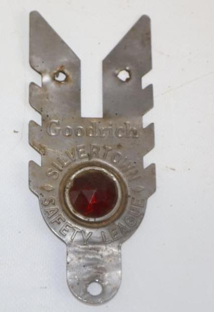 Goodrich Silver Town Safety League License Plate Topper w/ Reflector (1 of 2)