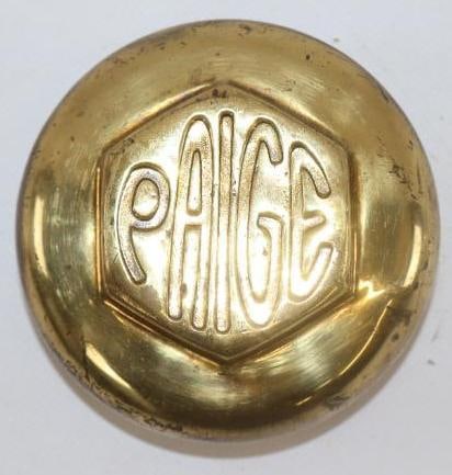 Paige Brass Threaded Automobile Hubcap: 2.50" diameter