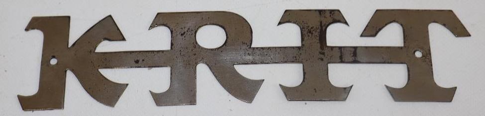 Krit Motor Car Co Radiator Emblem Script (1 of 2)