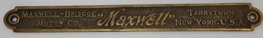 Brass1910's Maxwell Briscoe Sill Plate Emblem (1 of 2)