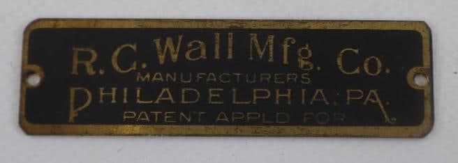 R. C. Wall MFG Co. Brass  ID/Body Name Tag (1 of 2)