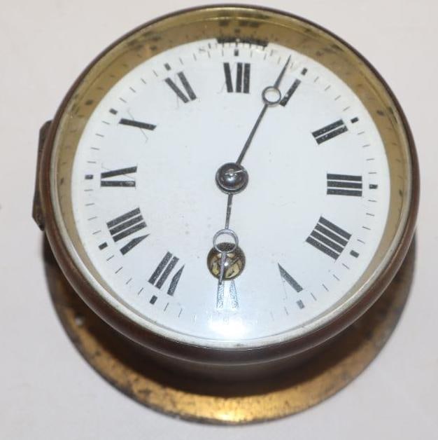 Early French Made Brass Automobile Dash Clock (1 of 2)