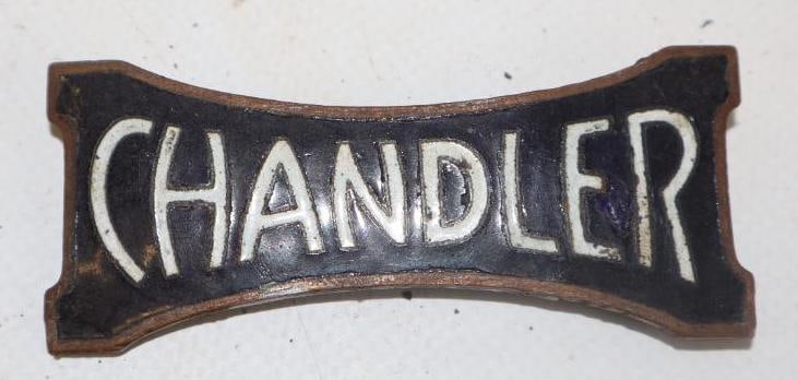 1914-1920 Chandler Motor Car Co. Cleveland, Oh. Chandler Automobile Radiator Emblem: 3" x 1.25", cloisonne