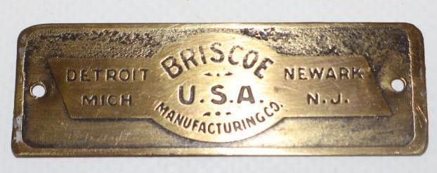 Brass Briscoe Maxwell Emblem Badge: 2.5" x .5"