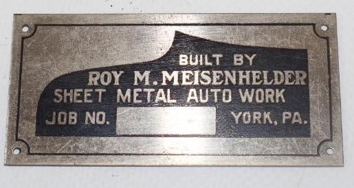 Meisenhelder Auto Sheet Metal Serial Data Tag Emblem (1 of 2)