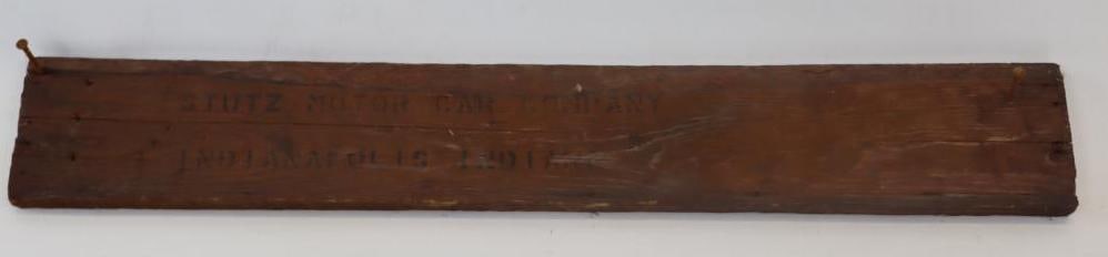 Stutz Motor Car Company Shipping Crate Board: 26" in length