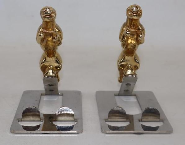 Pair of Jaguar Book Ends: 4.50" x 2.75" x 4.50"