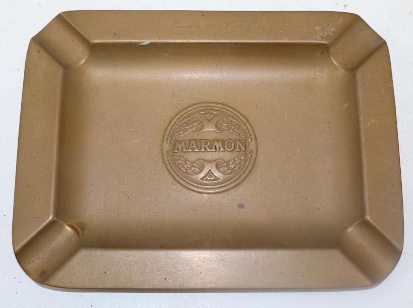 Brass Marmon Advertising Ash Tray: 6.50"x 5"