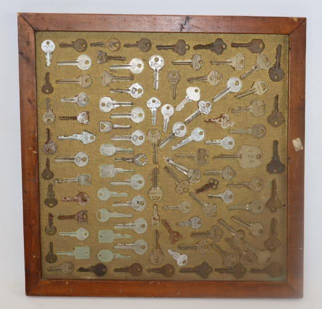 Over 100 Automobile and Padlock Keys Mounted and Framed (1 of 4)