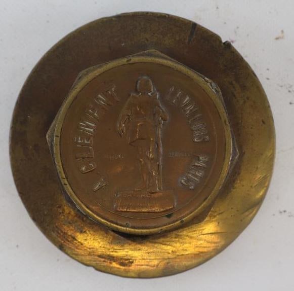 A. Clement Levallois Paris Brass Threaded Automobile Hubcap (1 of 3)