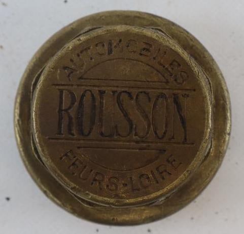 Rousson Automobiles Brass Threaded Hubcap: 2.50" diameter
