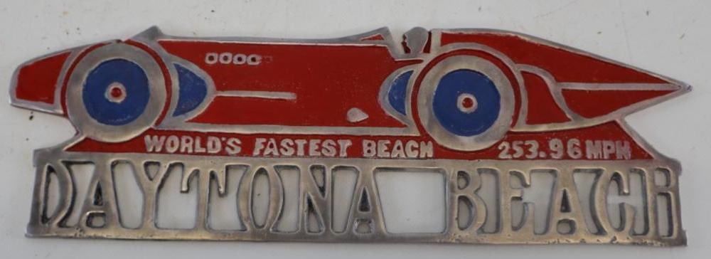 Daytona Beach Worlds Fastest Beach Recast License Plate Topper (1 of 2)