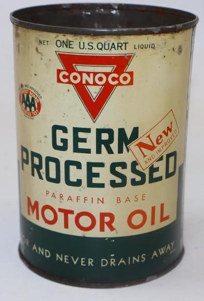 Conoco Germ Processed Metal 1 Quart Oil Can (1 of 4)