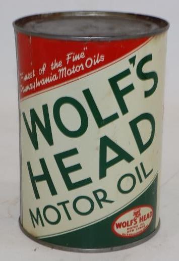 Wolf's Head Metal 1 Quart Oil Can (1 of 4)