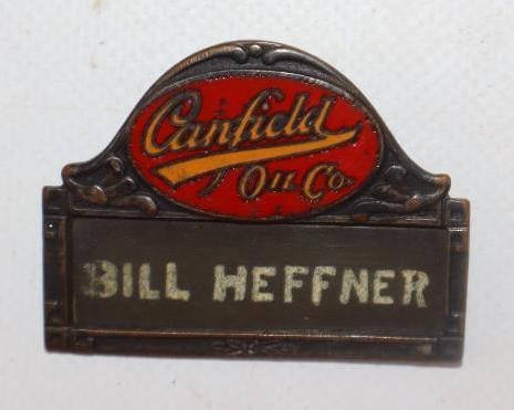 Canfield Oil Company Gas Station Attendant Pin Back Nametag (1 of 2)