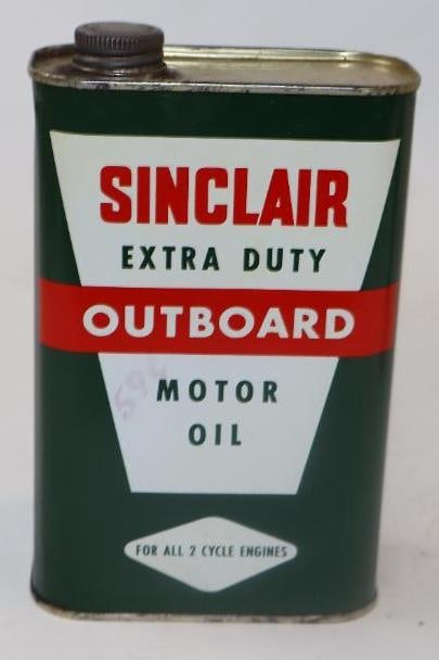 Sinclair Extra Duty Metal One Quart Outboard Oil Can (1 of 2)