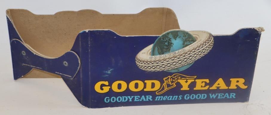 Goodyear Means Good Wear Cardboard Advertising Tire Stand (1 of 2)