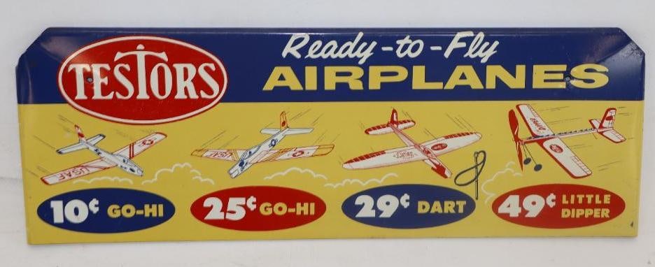 Testors Ready to Fly Airplane Rack Topper Advertising Display Sign (1 of 2)
