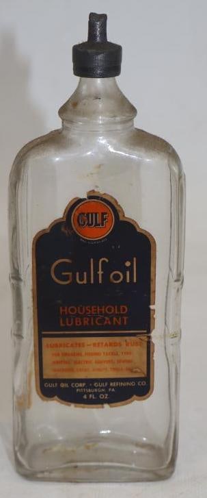 Gulf Household Lubricant Oil Bottle with Paper Label (1 of 2)