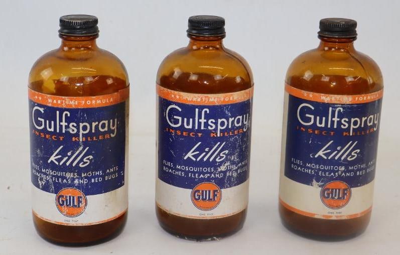 Group of 3 Gulfspray Insect Killer 1 pint Glass Bottles (1 of 2)