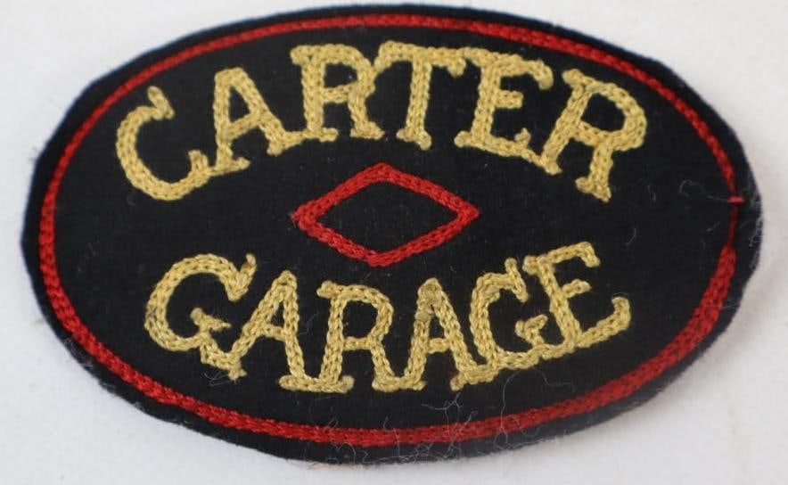 Early Carter Garage Coat Patch: 3.50" x 2.25"