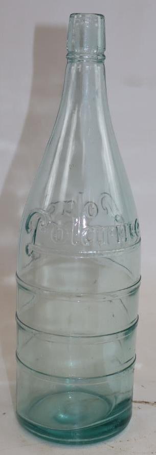 Embossed Polarine Glass 1 Quart Oil Bottle (1 of 2)