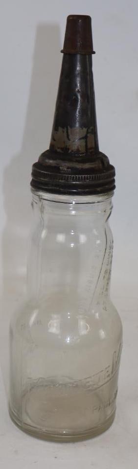 Embossed Marquette Glass 1 Quart Oil Bottle (1 of 2)