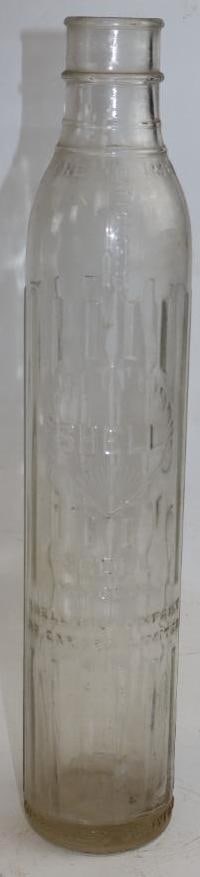 Embossed Shell Glass Imperial Quart Oil Bottle (1 of 3)