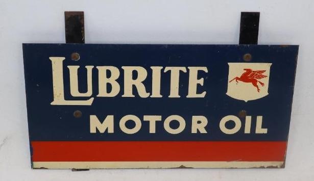 Mobil Lubrite Motor Oil Advertising Bottle Rack Display Sign (1 of 2)